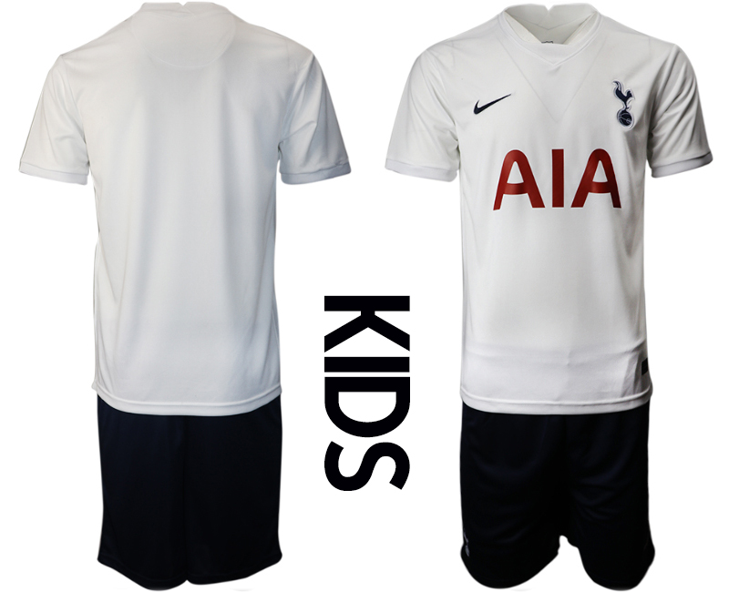 Youth 2021-2022 Club Tottenham home white blank Nike Soccer Jersey->youth soccer jersey->Youth Jersey